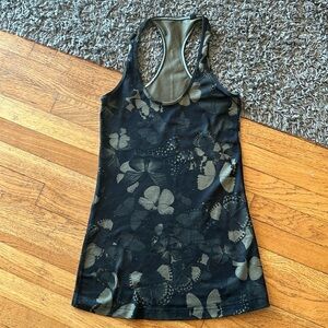 Lululemon Camo Green Butterfly Print Racerback Tank Top